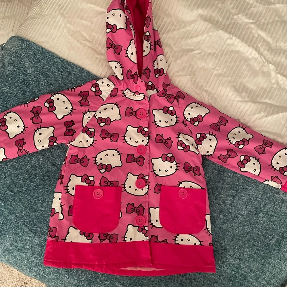 Hello Kitty Toddler girls Rain jacket flannel quilting lined for Kids 3 T